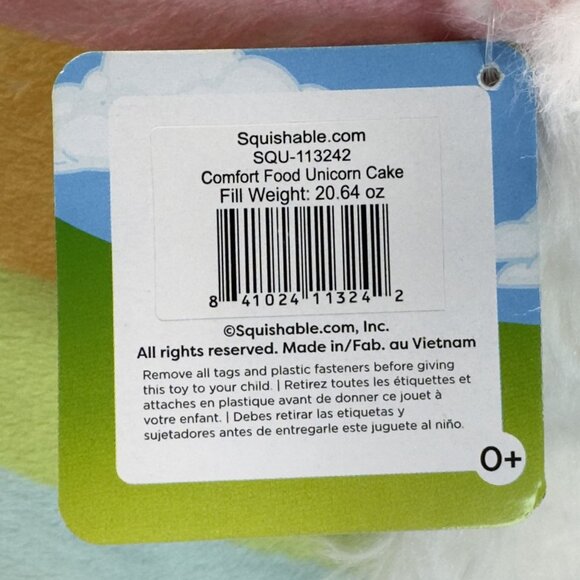 Squishable Comfort Food Unicorn Cake 15" Plush Pillow Rainbow Large Stars - Picture 9 of 14